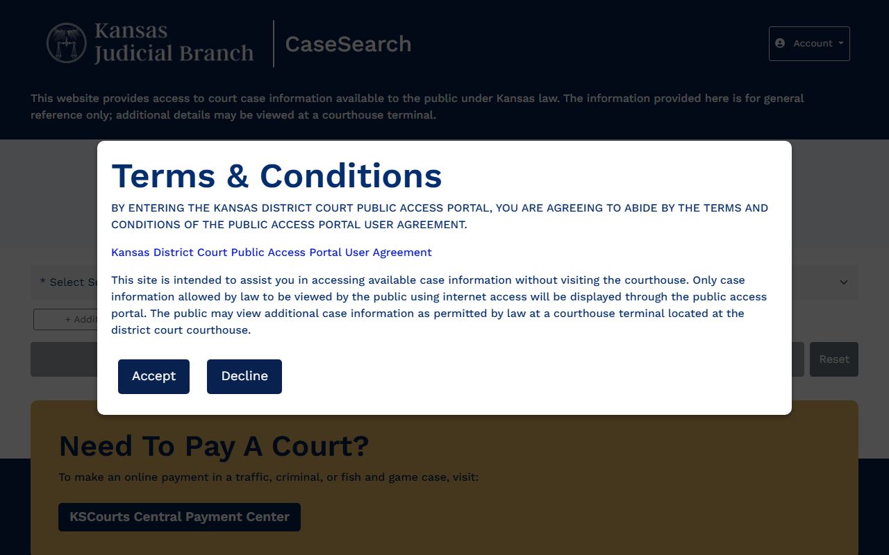 Kansas CaseSearch for Riley County court records after arrest